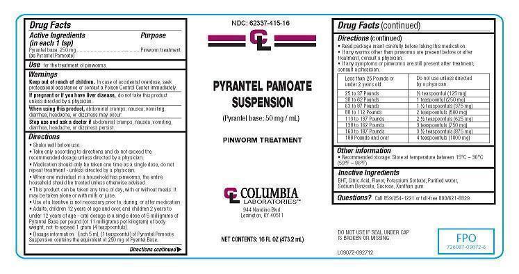 Pyrantel Pamoate Suspension Neogen Corporation Dba Columbia Laboratories