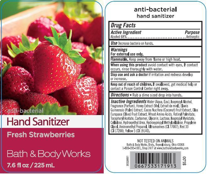 Anti Bacterial Hand Sanitizer Fresh Strawberries Gel Bath