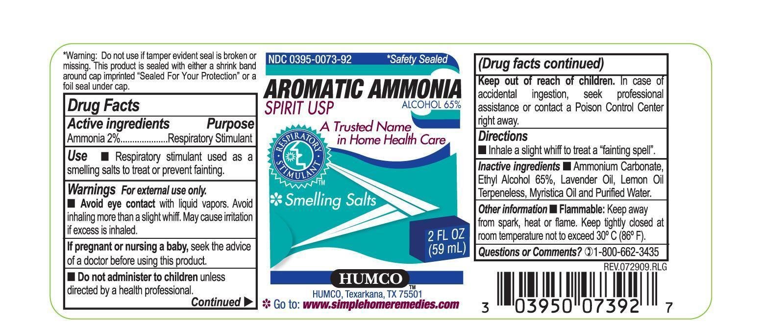 Humco Aromatic Ammonia Spirit (liquid) Humco Holding Group