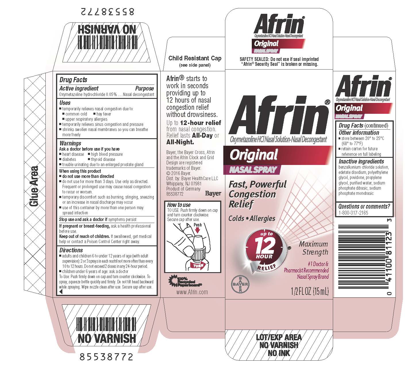 Afrin Original (spray) Bayer HealthCare LLC.