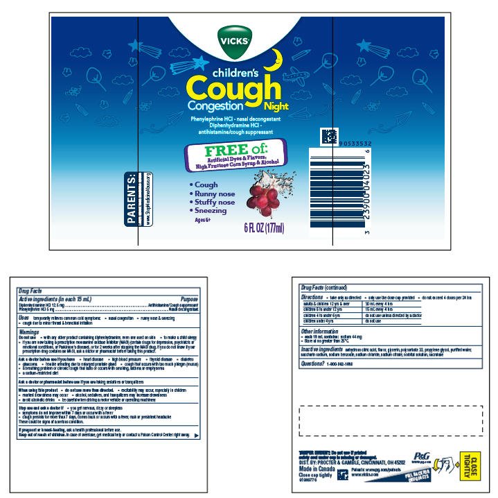 Vicks Childrens Cough Congestion Night Liquid The Procter Gamble Manufacturing Company