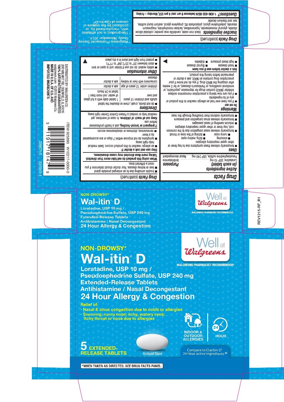 Wal-itin D 24 Hour (tablet, extended release) Walgreen Company