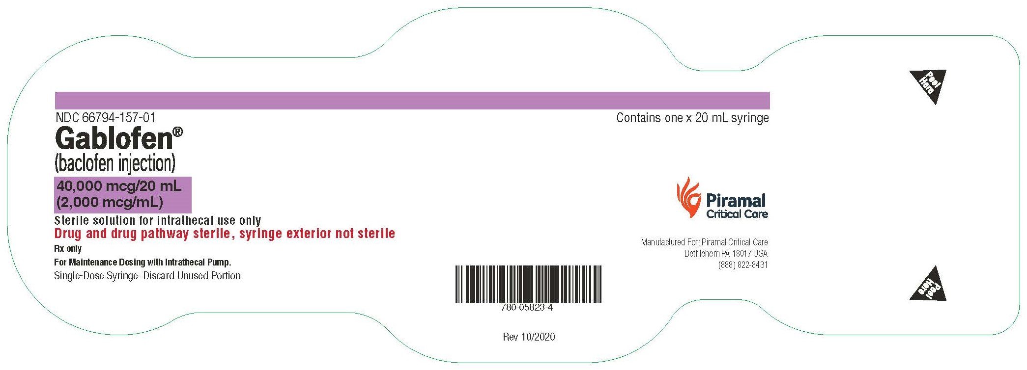 2000mcg tray label