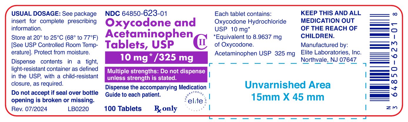 Oxycodone HCl and Acetaminophen 10/325mg Container Label- 30 tab