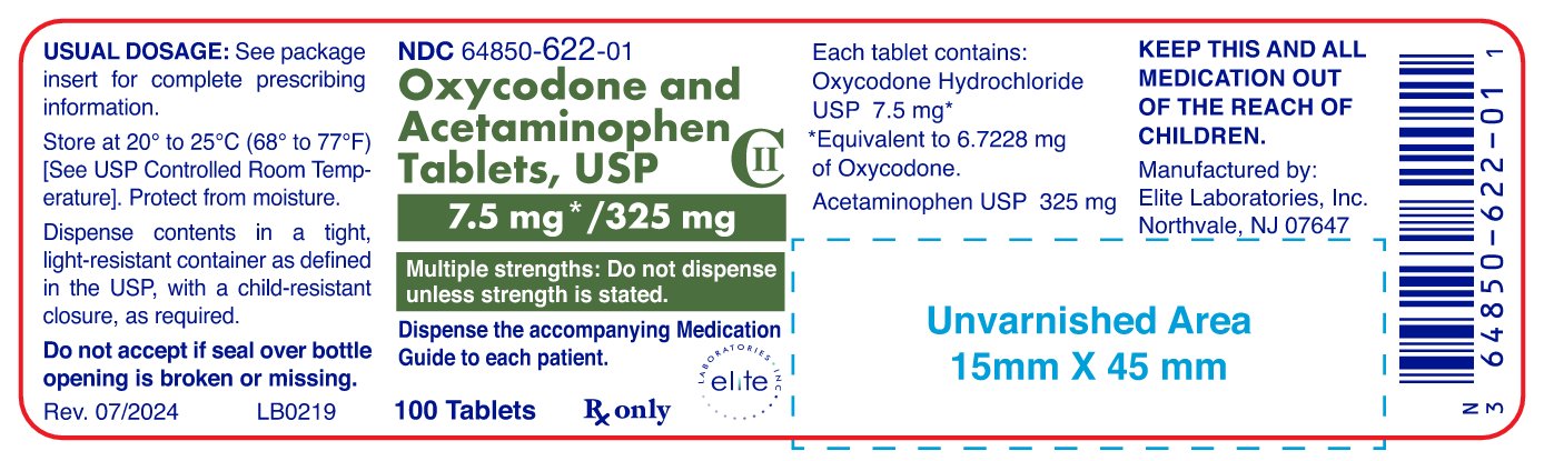 Oxycodone HCl and Acetaminophen 7-5/325mg Container Label- 30 tab