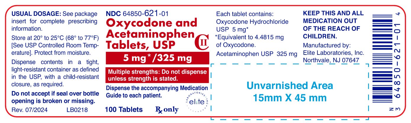 Oxycodone HCl and Acetaminophen 5/325mg Container Label- 30 tab