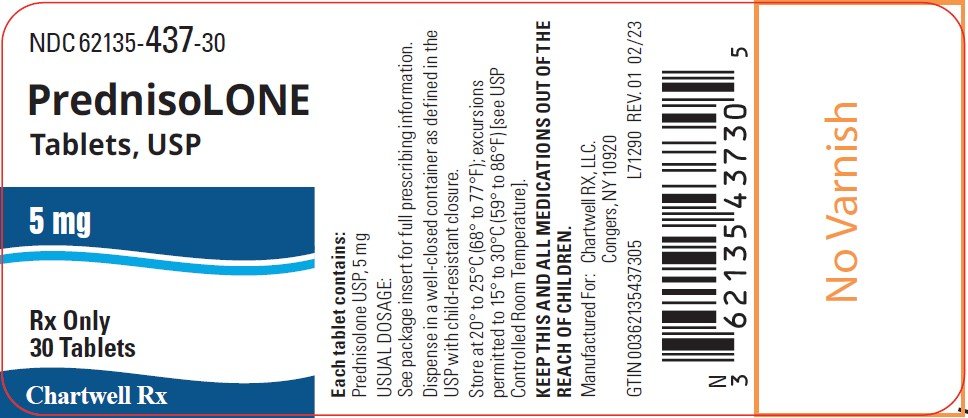Prednisolone 5mg 30s Bottle Label