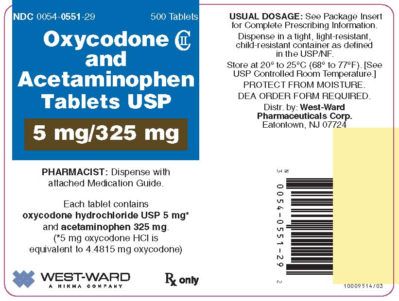 Oxycodone and Acetaminophen Tablets FDA prescribing information, side