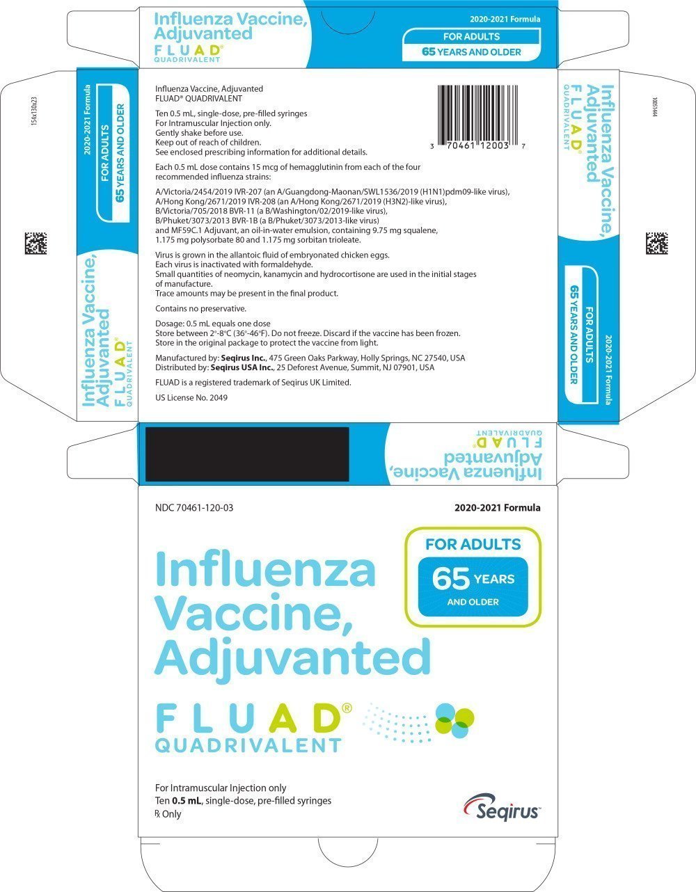 Fluad Quadrivalent FDA prescribing information, side effects and uses