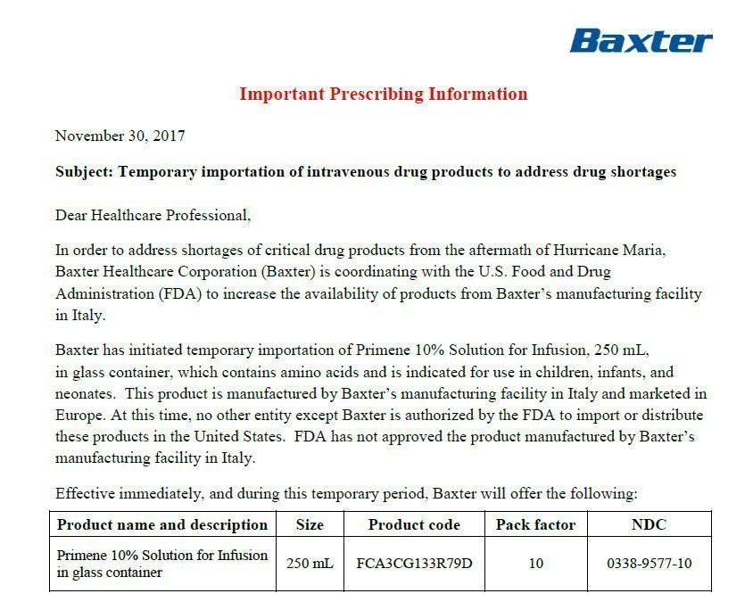 composition l of arginine Primene prescribing  and  information, side FDA effects uses