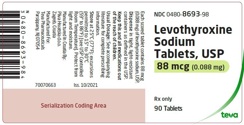 Label 88 mcg, 90 Tablets