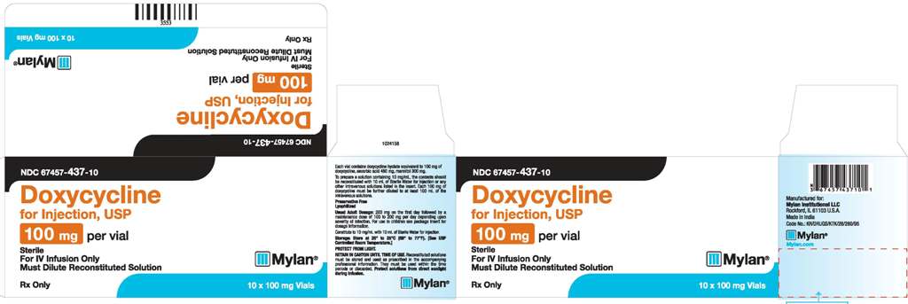  Doxycycline Injection  FDA prescribing information side 