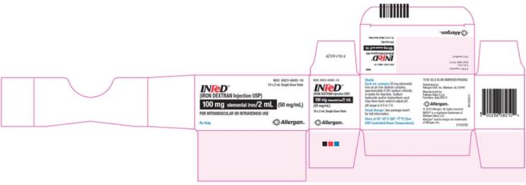 PRINCIPAL DISPLAY PANEL
NDC 0023-6082-10
10 x 2 mL Single Dose Vials
INFeD®
(IRON DEXTRAN Injection USP)
100 mg elemental iron/ 2 mL (50 mg/mL)
FOR INTRAMUSCULAR OR INTRAVENOUS USE
Rx Only
