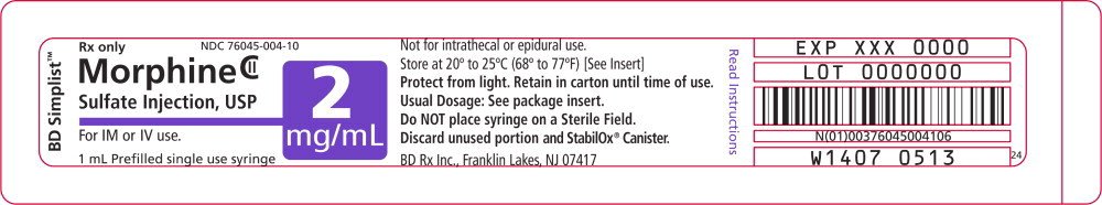 Morphine Injection Fda Prescribing Information Side Effects And Uses