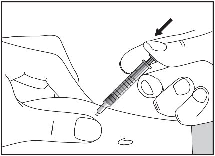 A drawing of a syringe being used to make a needle  Description automatically generated