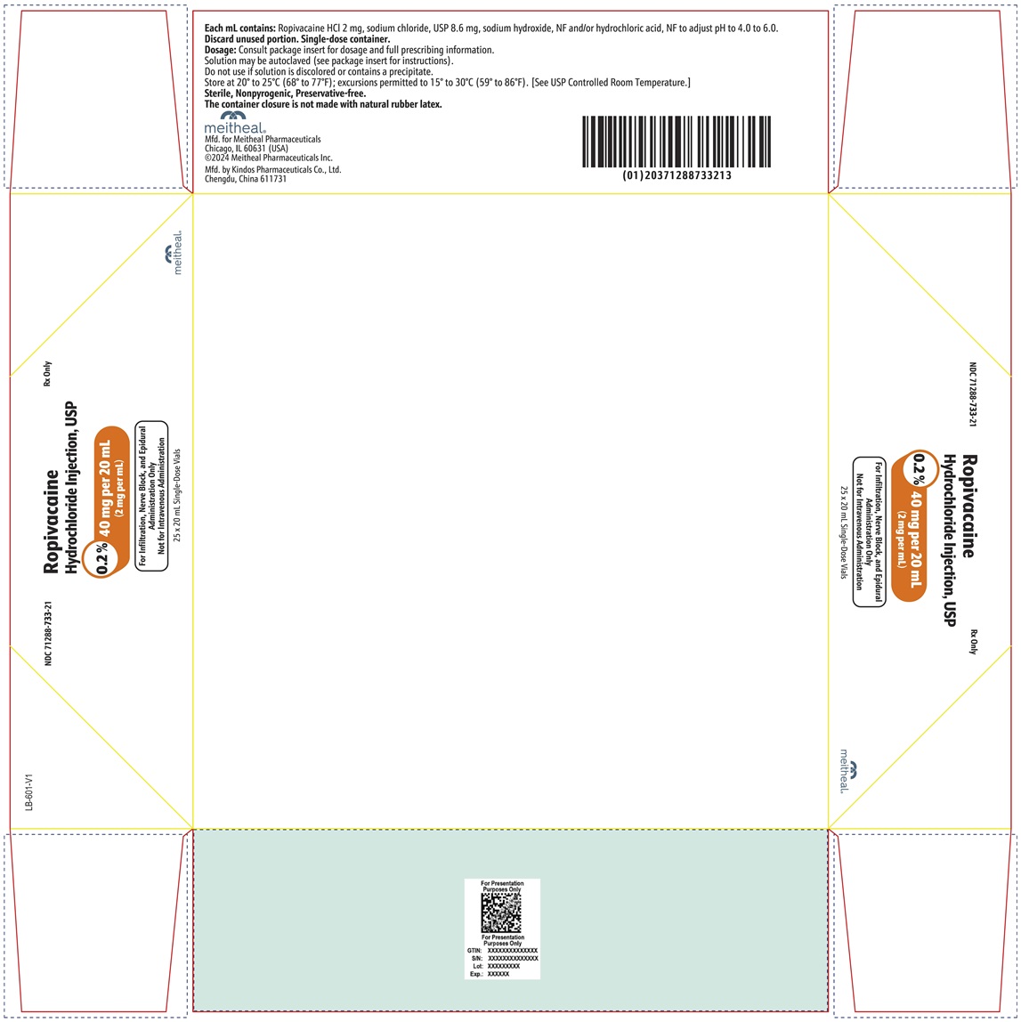 PRINCIPAL DISPLAY PANEL – Ropivacaine Hydrochloride Injection, USP 40 mg per 20 mL Carton