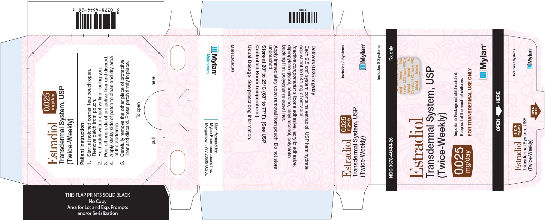 Estradiol Transdermal System 0.025 mg/day (Twice-Weekly) Carton Label