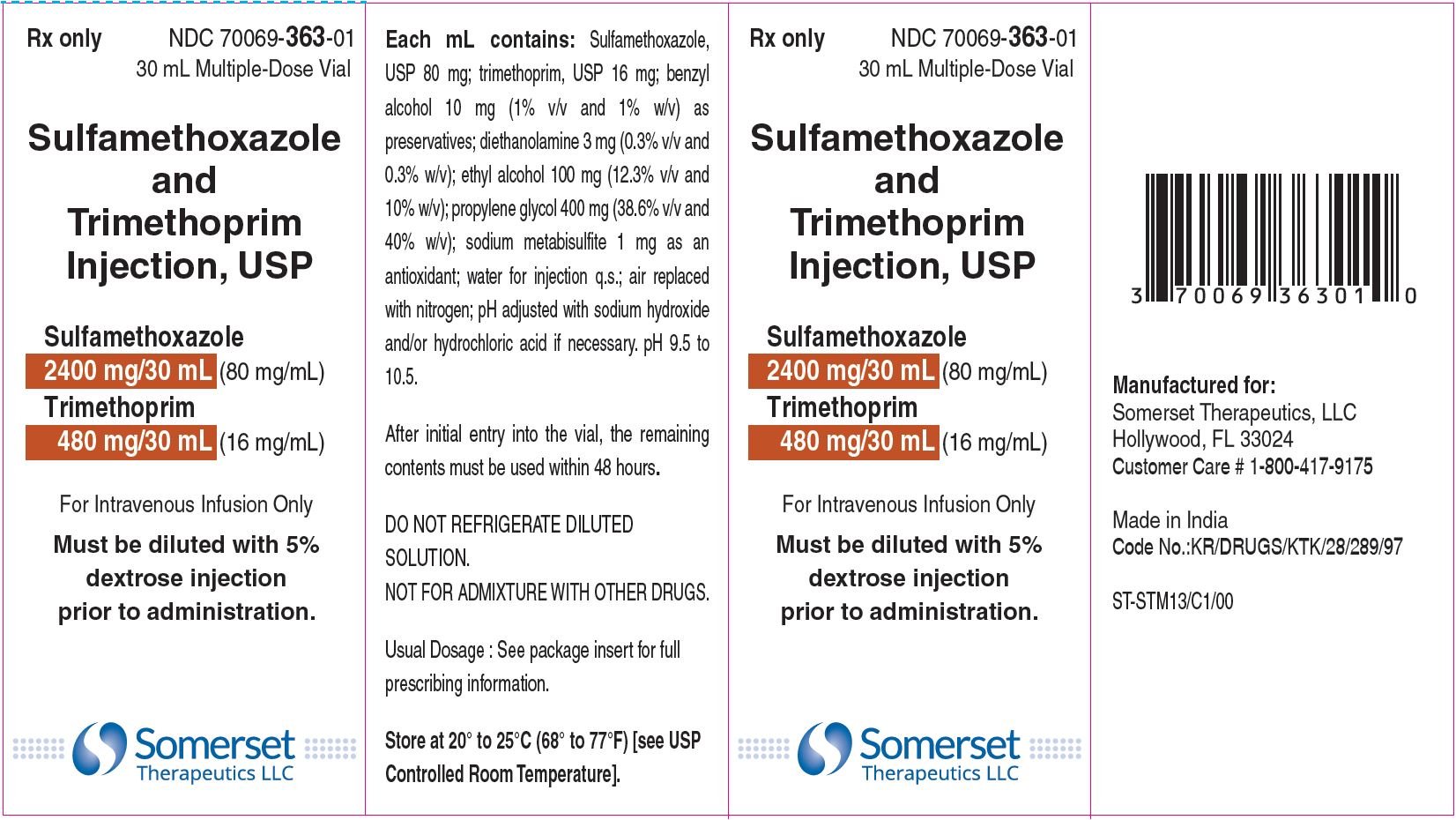 Sulfamethoxazole and Trimethoprim Injection FDA prescribing