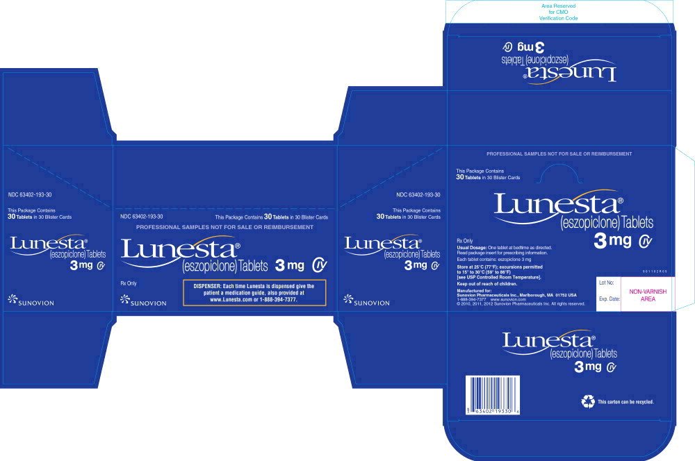 Lunesta FDA prescribing information, side effects and uses